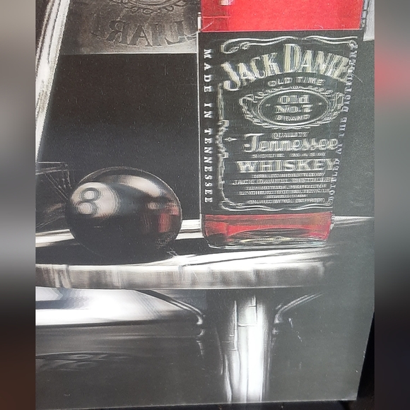 JACK DANIEL'S Pool Hall Billiards 8 Ball Whiskey 11 1/2 x 15 1/2 Plaque 3-D Look - Picture 5 of 8